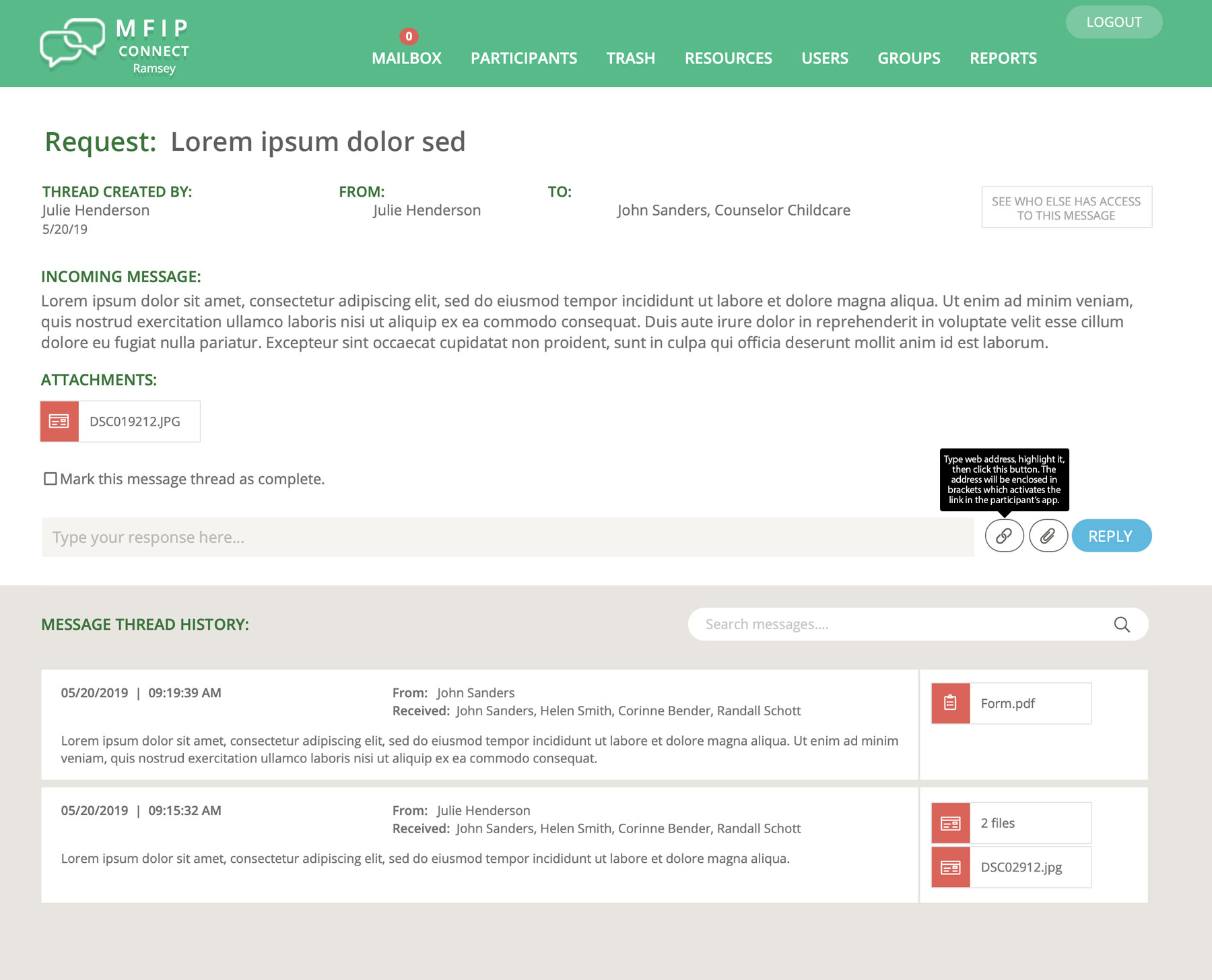 MFIP Connect custom web app development