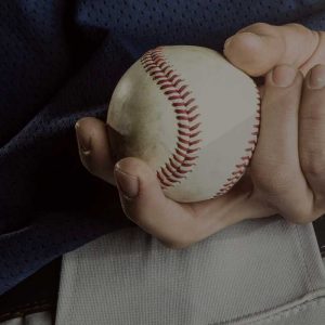 Pitcher holding a baseball