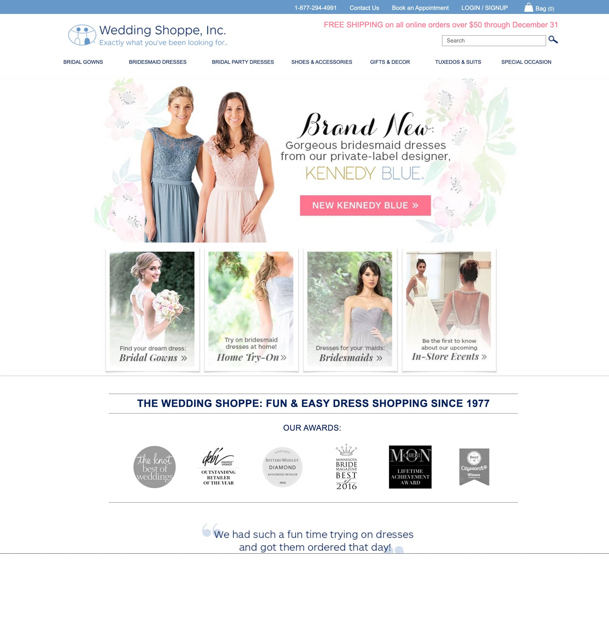 Wedding Shoppe web development